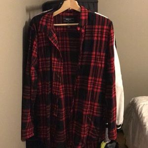 men’s flannel with zipper side details